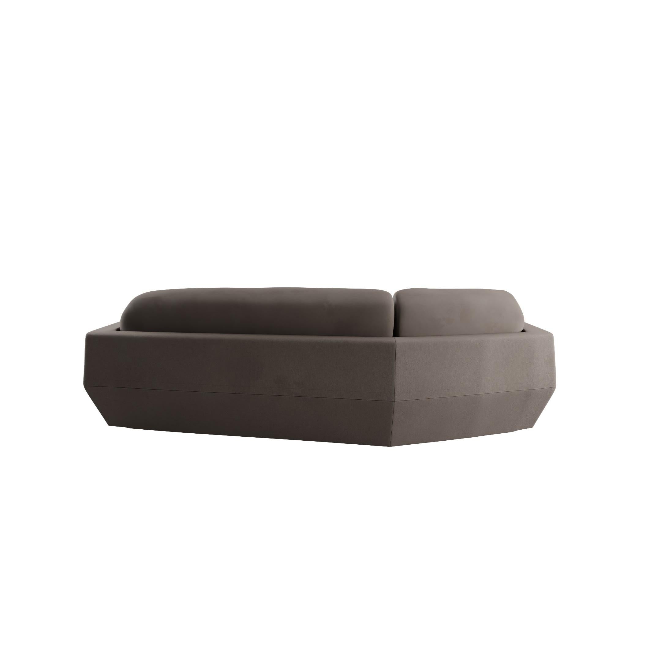 Modern Dune Three-seater curved sofa plain weave handcrafted by Murmurio In New Condition For Sale In Lordelo, PT