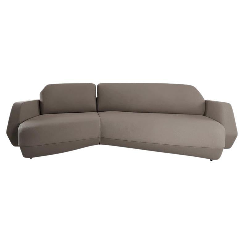 Modern Dune Three-seater curved sofa plain weave handcrafted by Murmurio