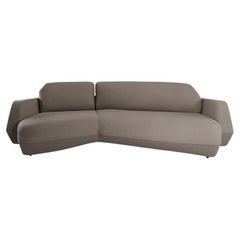 Modern Dune Three-seater curved sofa plain weave handcrafted by Murmurio