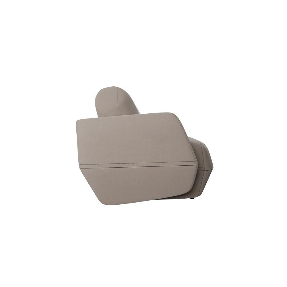 Organic Modern Modern Dune Three-seater sofa gray plain weave handcrafted by Murmurio For Sale