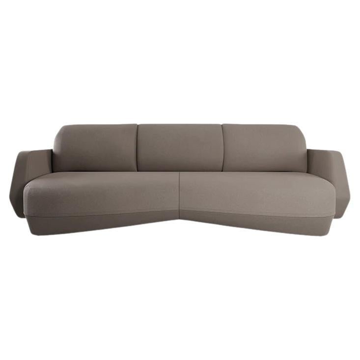 Modern Dune Three-seater sofa gray plain weave handcrafted by Murmurio
