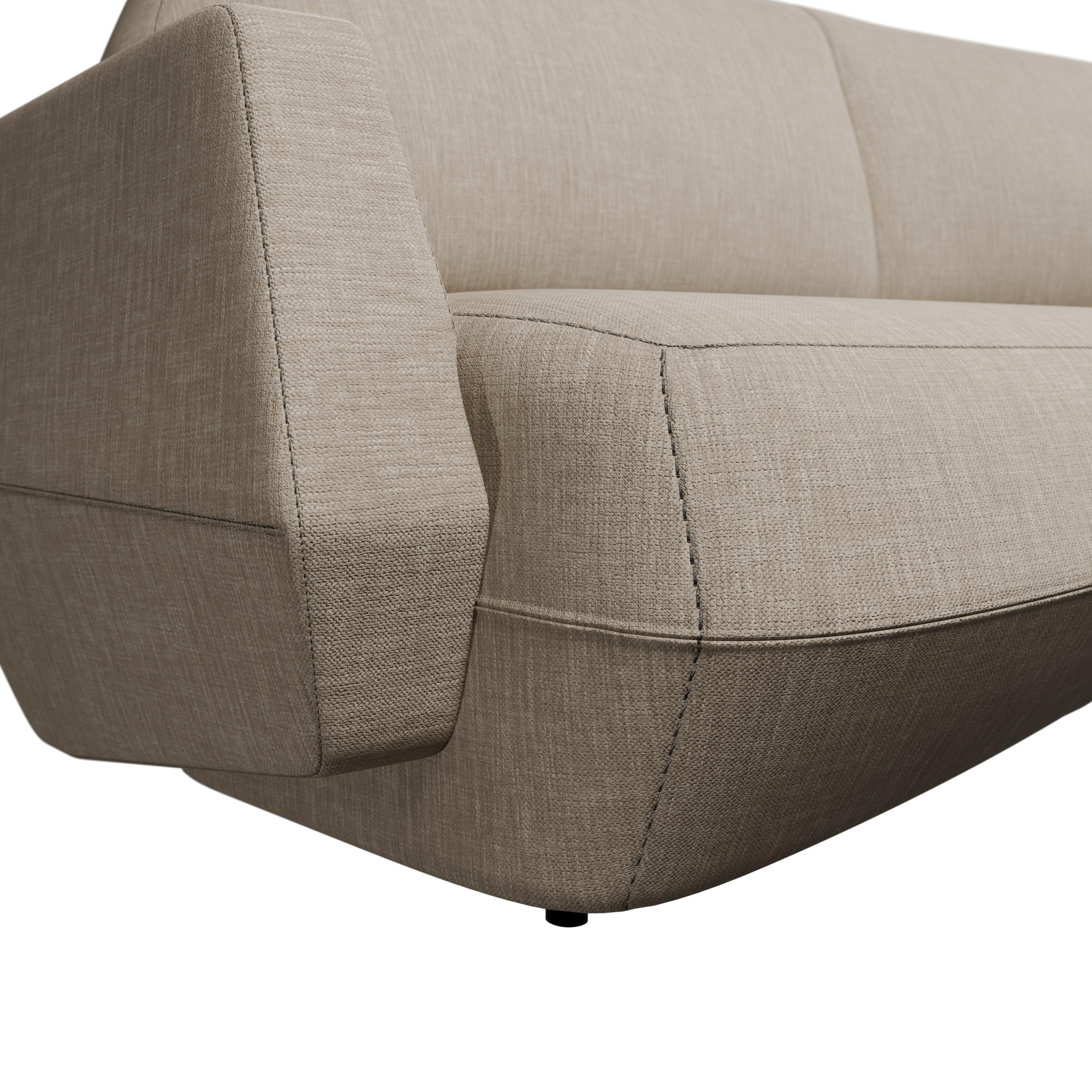 Portuguese Modern Dune Two-seater sofa Beige plain weave handcrafted by Murmurio For Sale