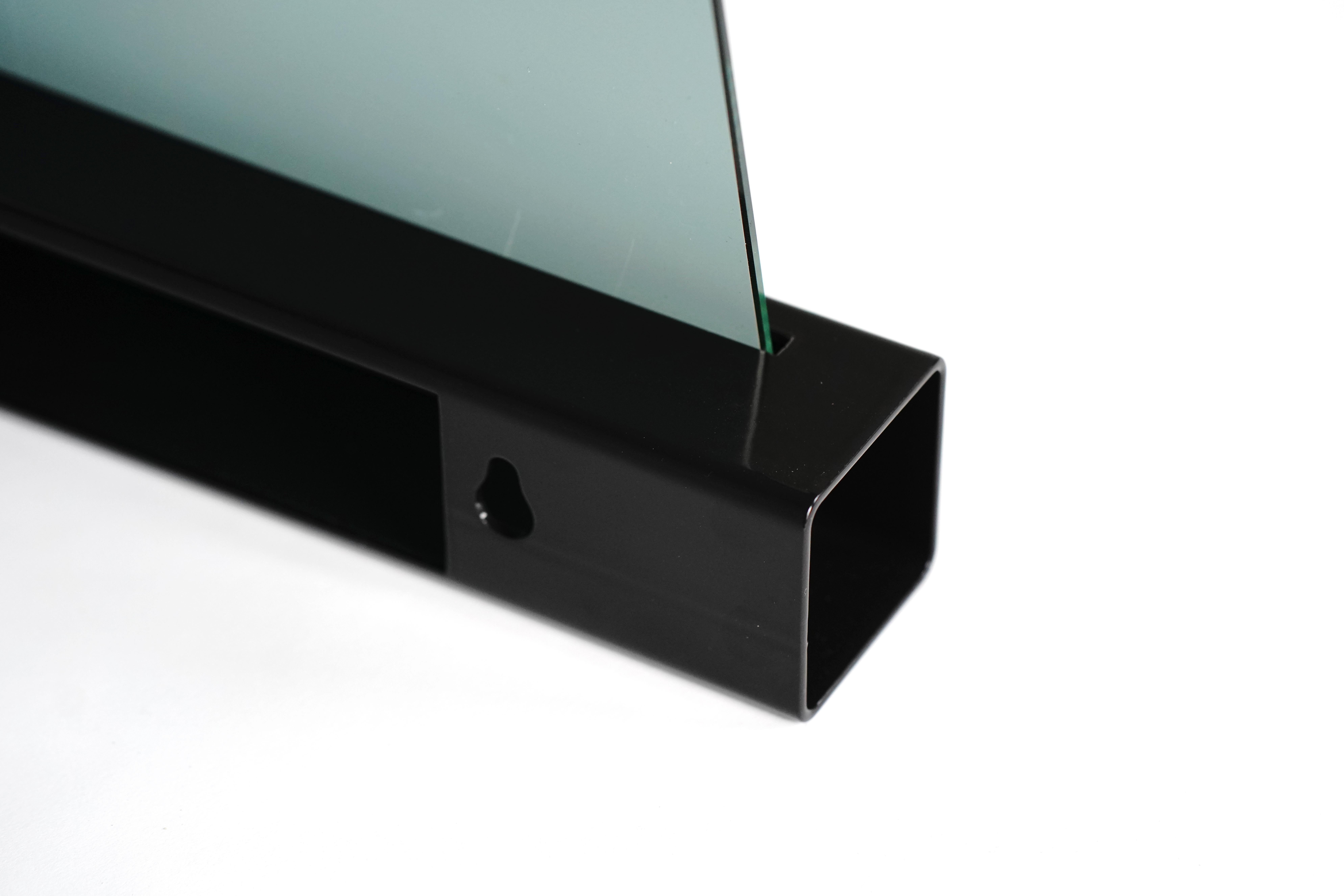 Steel Modern Dutch Design, Mirror One Medium Plateau Right / Black For Sale