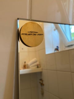 Industrial Dutch Design Wall Mirror One Collection: Medium Plateau Left / Black