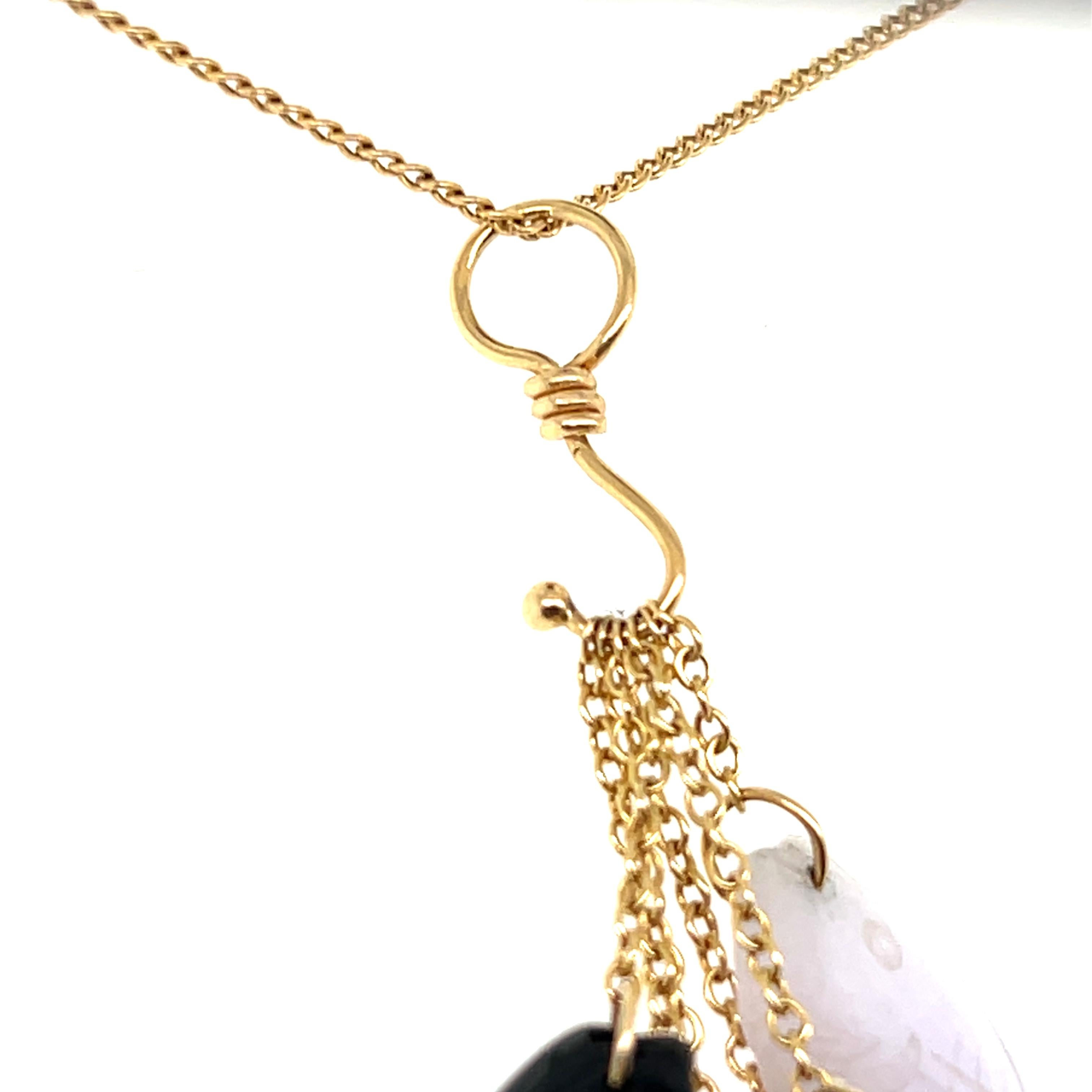 Modern Dyed Jade Fish and 14k Yellow Gold Hook Pendant 1970s/1980s In Good Condition In Towson, MD