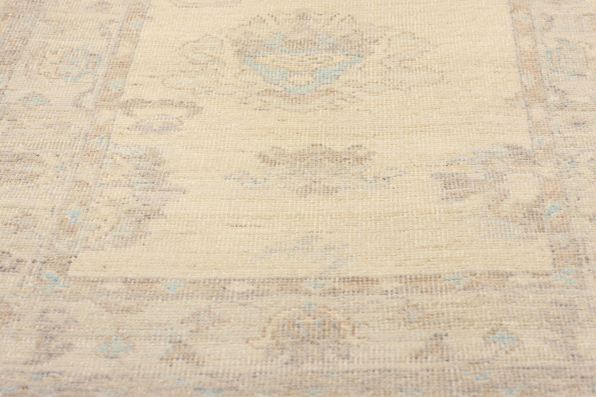 Hand-Knotted New Contemporary Oushak Carpet with Modern Style For Sale