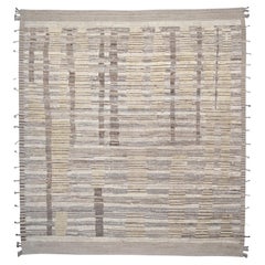 Modern Earth-Toned Abstract Patterned Textures Wool Rug 13'5''x14'7''