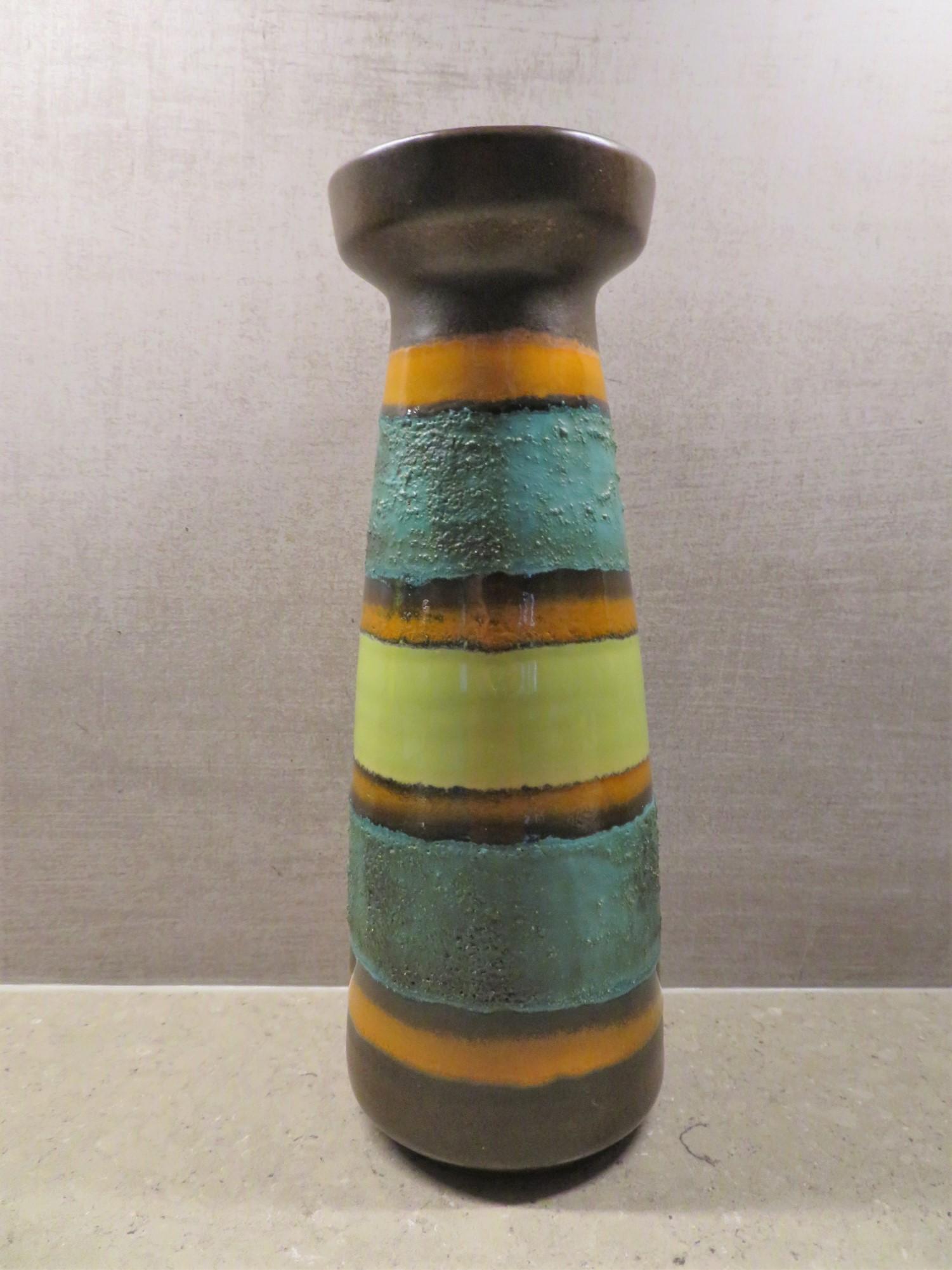 Modern East German Ceramic Lava Glaze Vase 1960s In Good Condition In Miami, FL