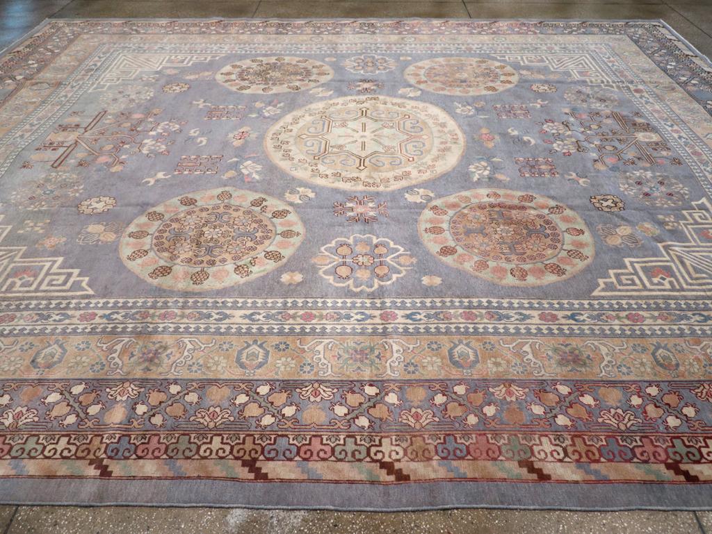 Hand-Knotted Modern East Turkestan Khotan Large Room Size Carpet For Sale