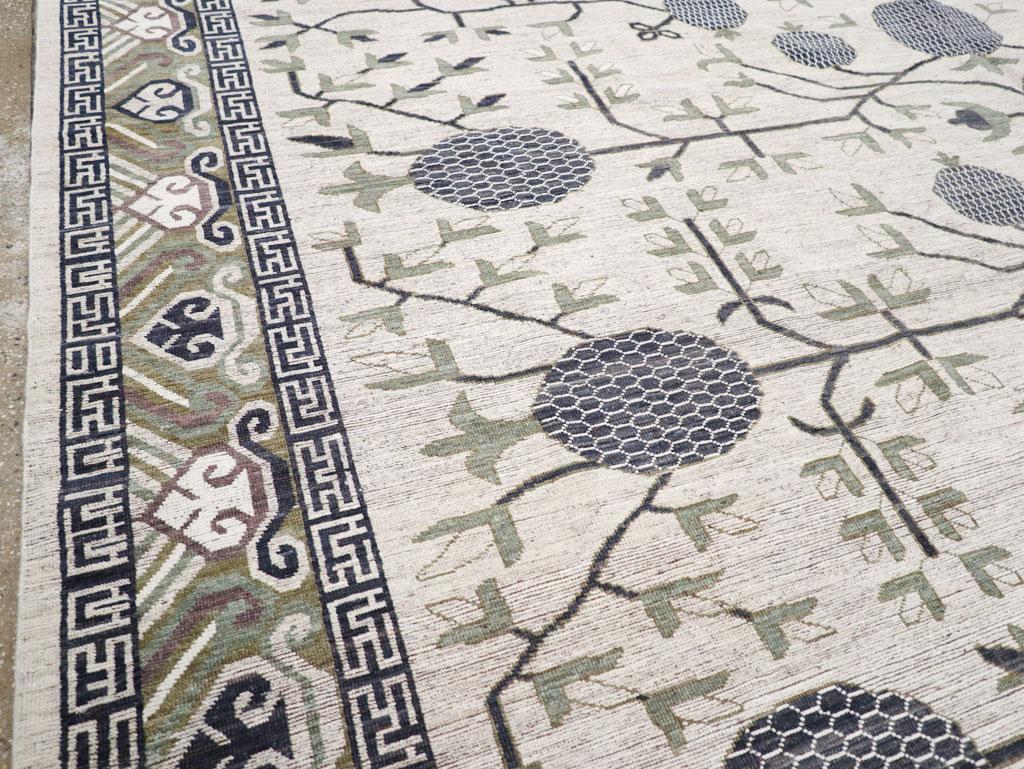 East Turkestani Modern East Turkestan Khotan Large Square Room Size Carpet For Sale