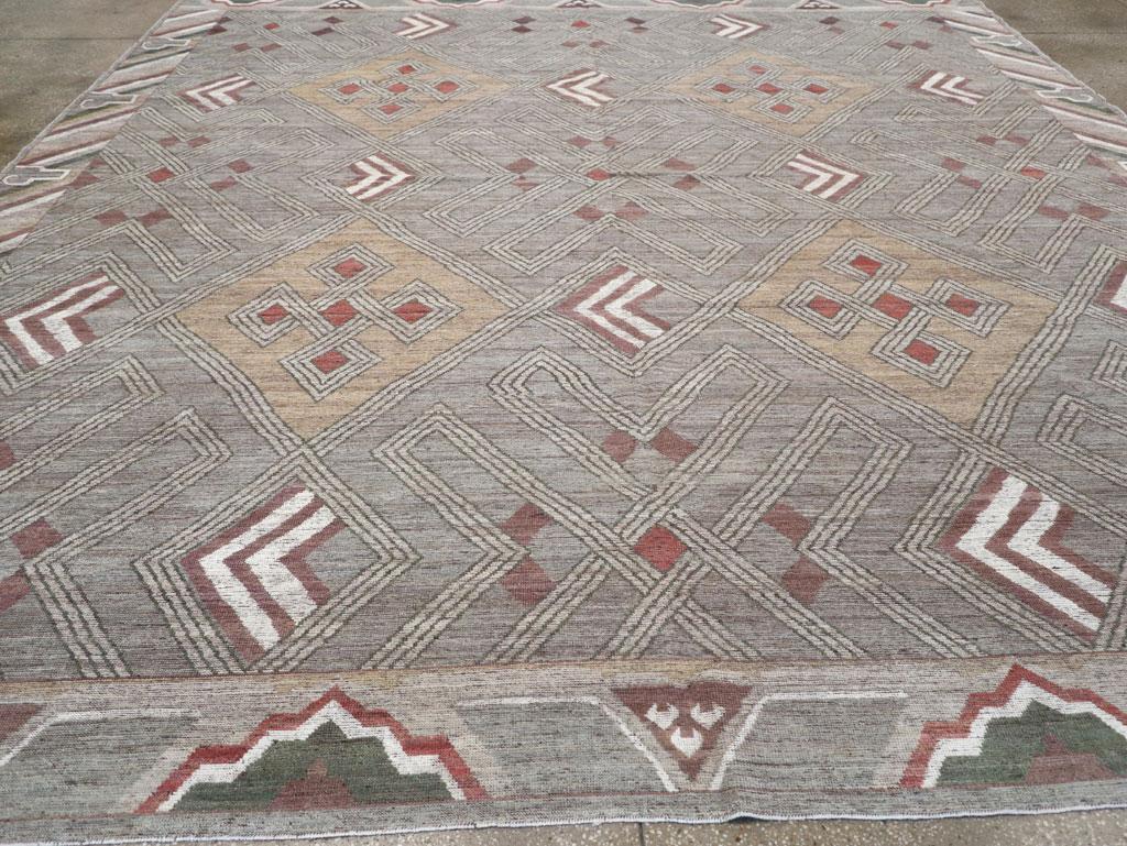 Contemporary Modern East Turkestan Khotan Large Square Room Size Carpet For Sale