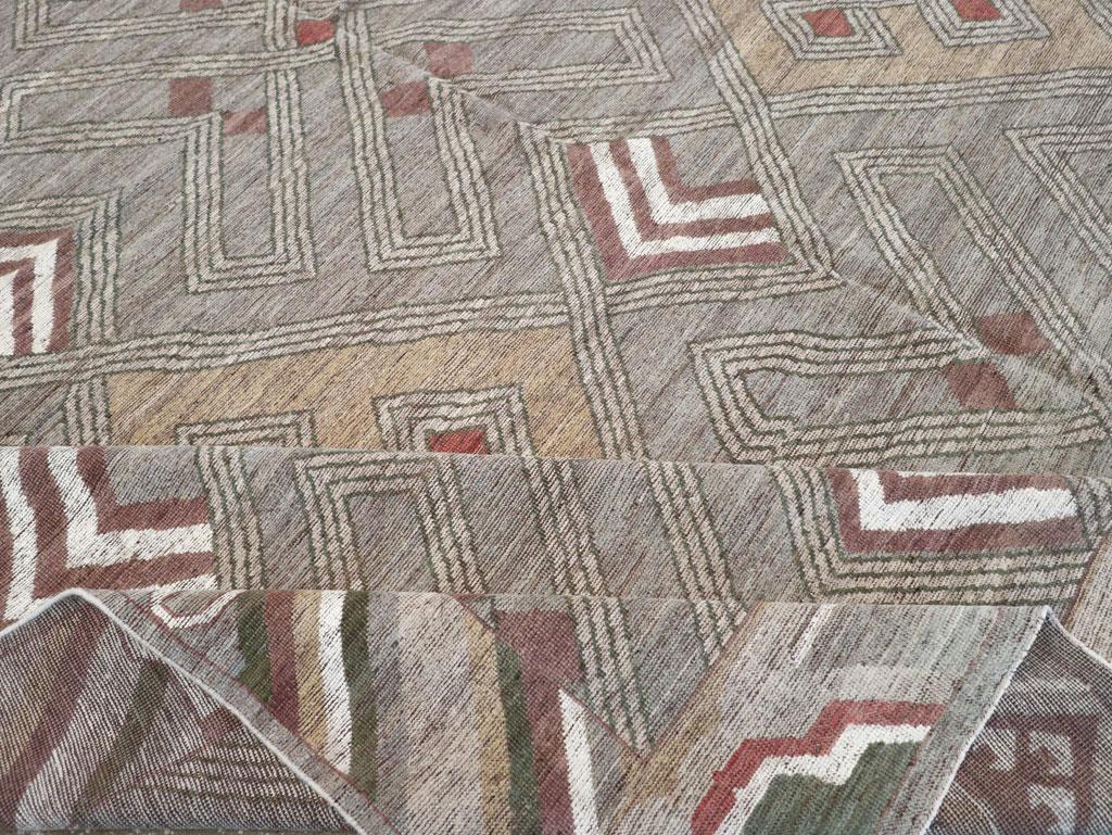 Wool Modern East Turkestan Khotan Large Square Room Size Carpet For Sale