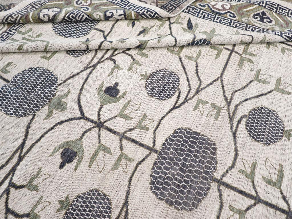 Modern East Turkestan Khotan Large Square Room Size Carpet For Sale 1