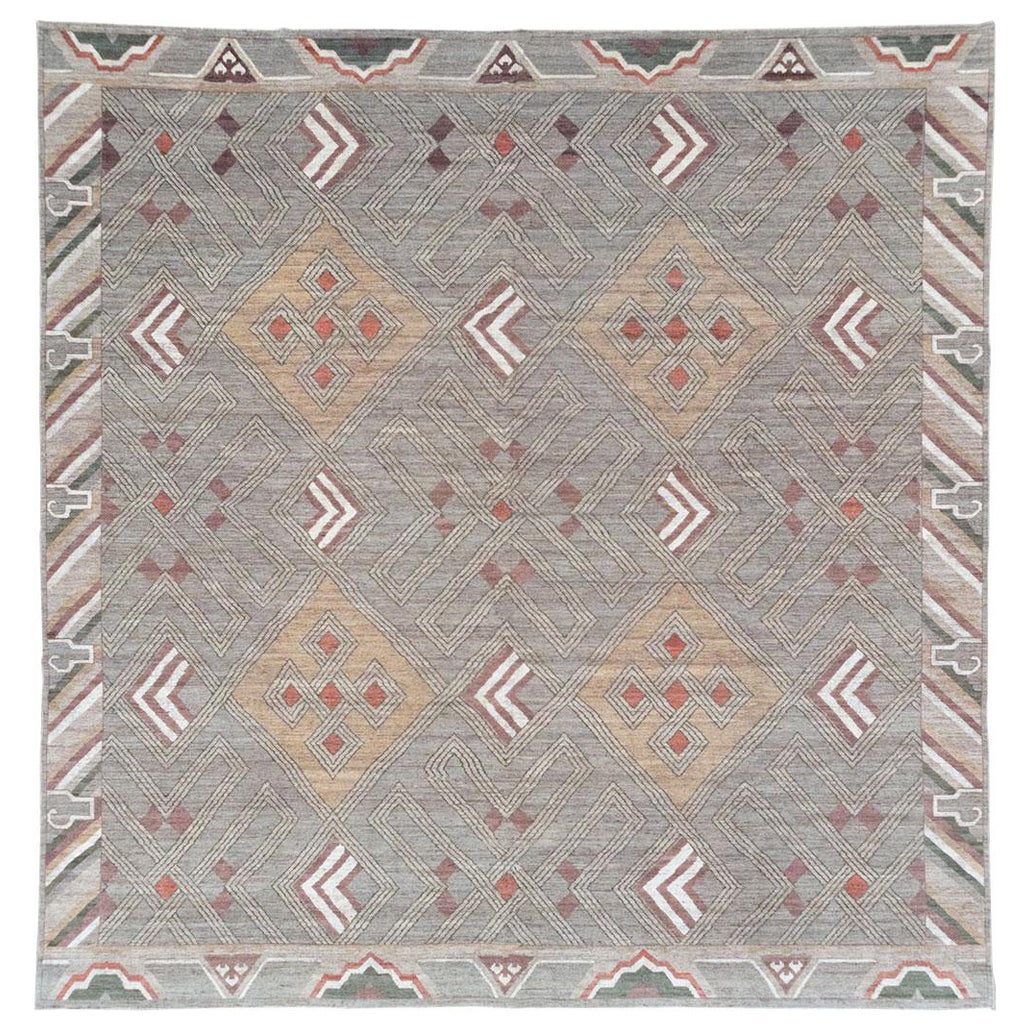 Modern East Turkestan Khotan Large Square Room Size Carpet