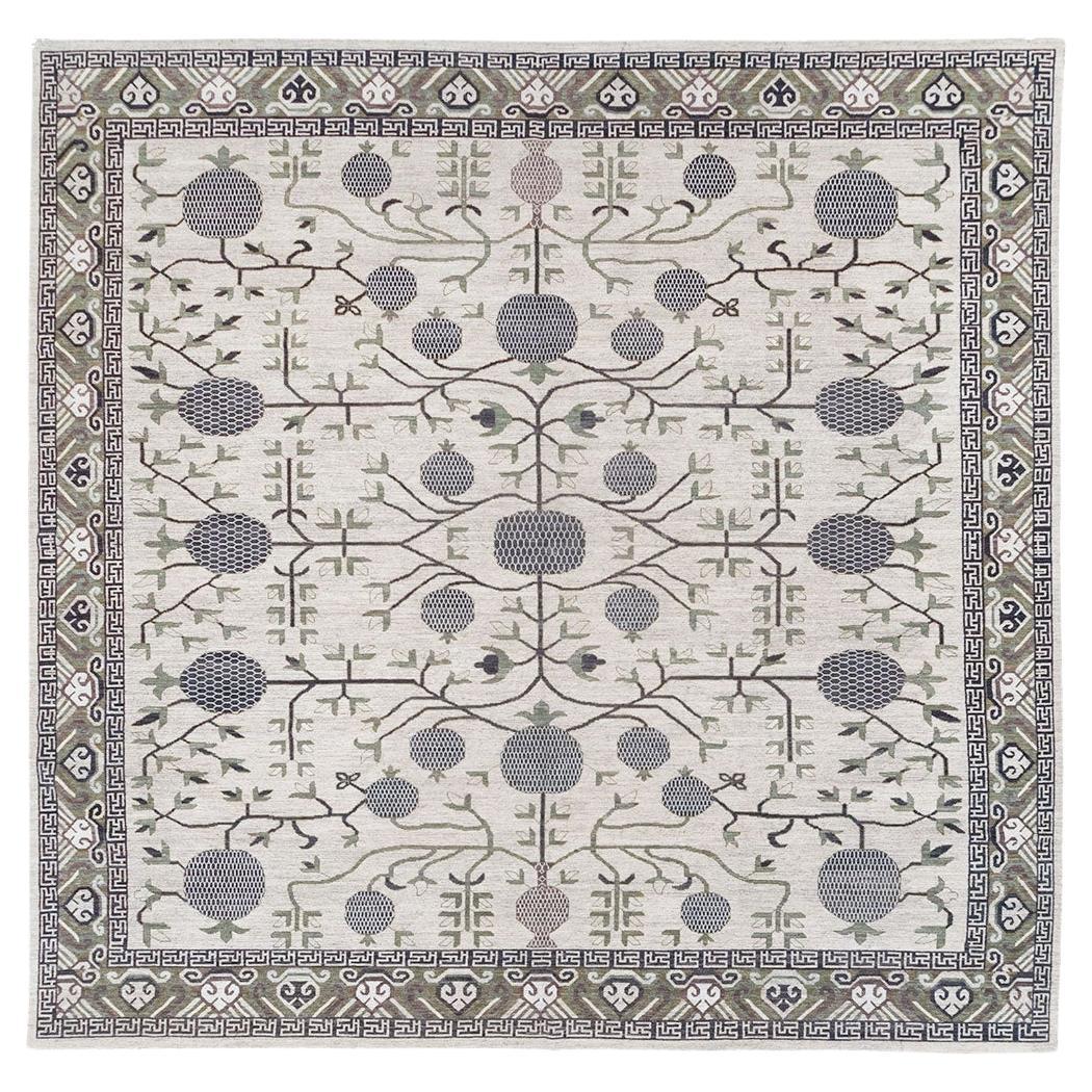 Modern East Turkestan Khotan Large Square Room Size Carpet For Sale