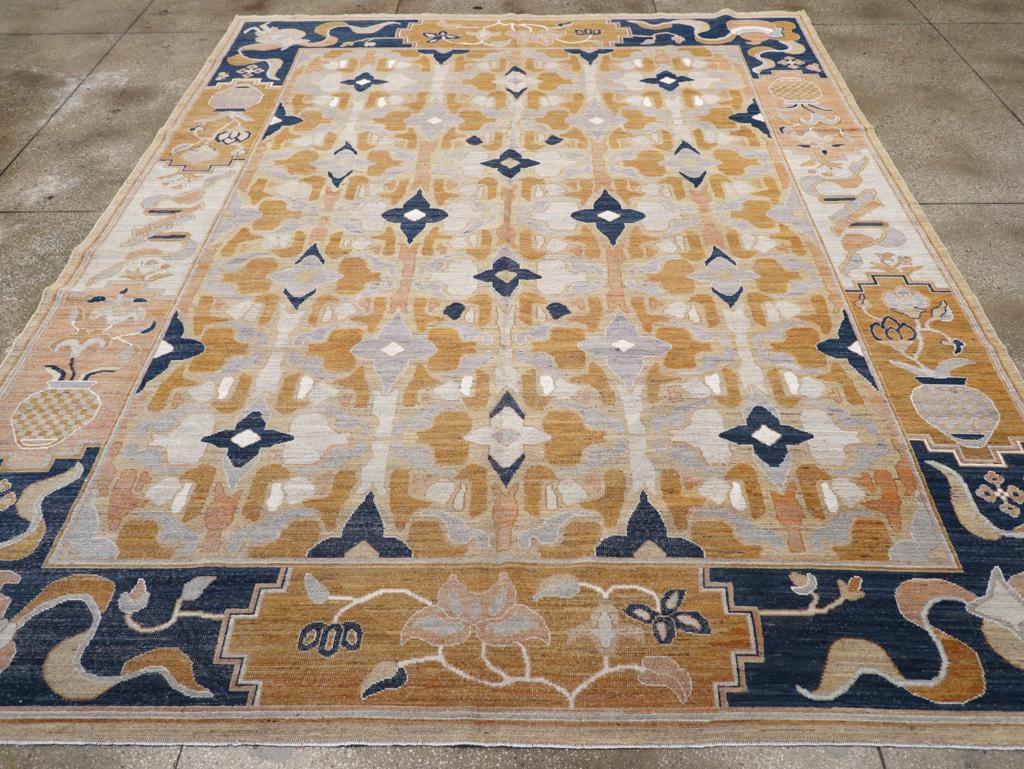 A modern East Turkestan Khotan room size carpet handmade during the 21st century.

Measures: 10' 3