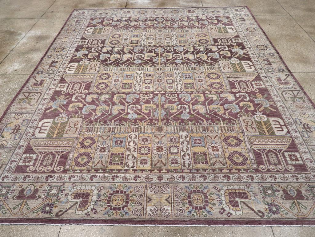 Una alfombra moderna de tamaño de habitación Khotan de Turquía Oriental hecha a mano durante el siglo XXI.

Medidas: 10' 6