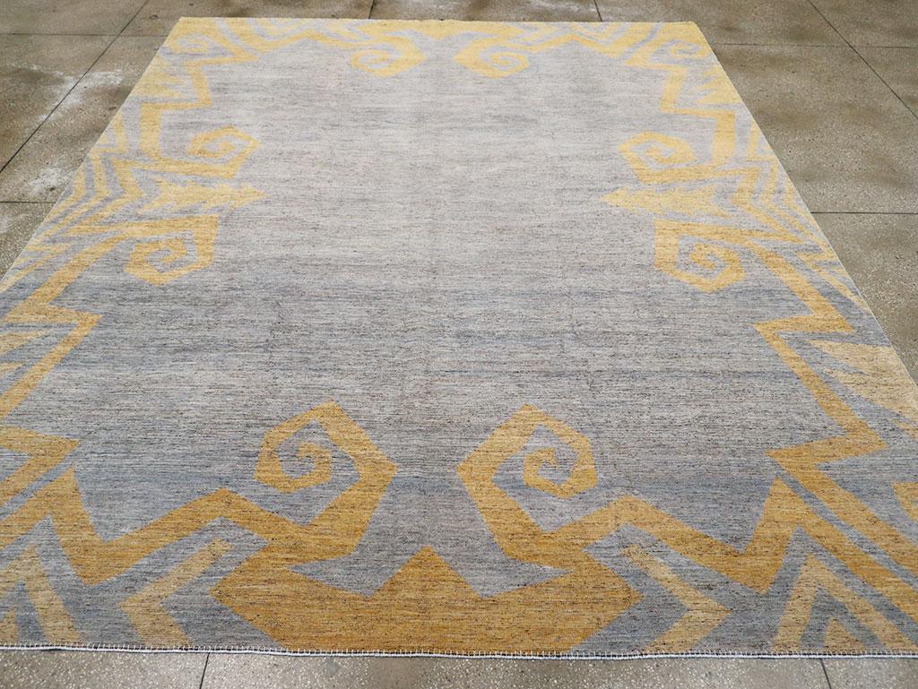 This 21st-century East Turkestan Khotan rug, measuring 10' 4