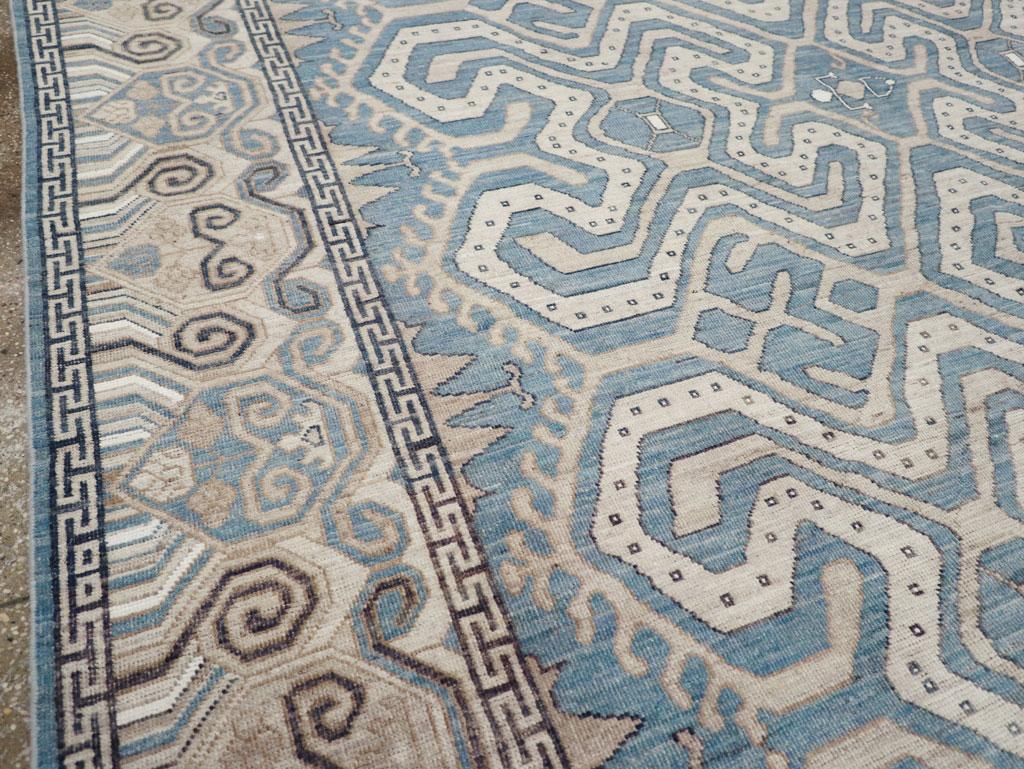 Turkestan orientale Tappeto moderno East Turkestan Khotan Dimensione Camera in vendita