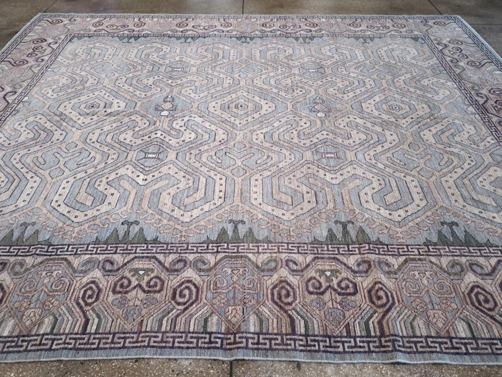 Turkestan orientale Tappeto moderno East Turkestan Khotan Dimensione Camera in vendita