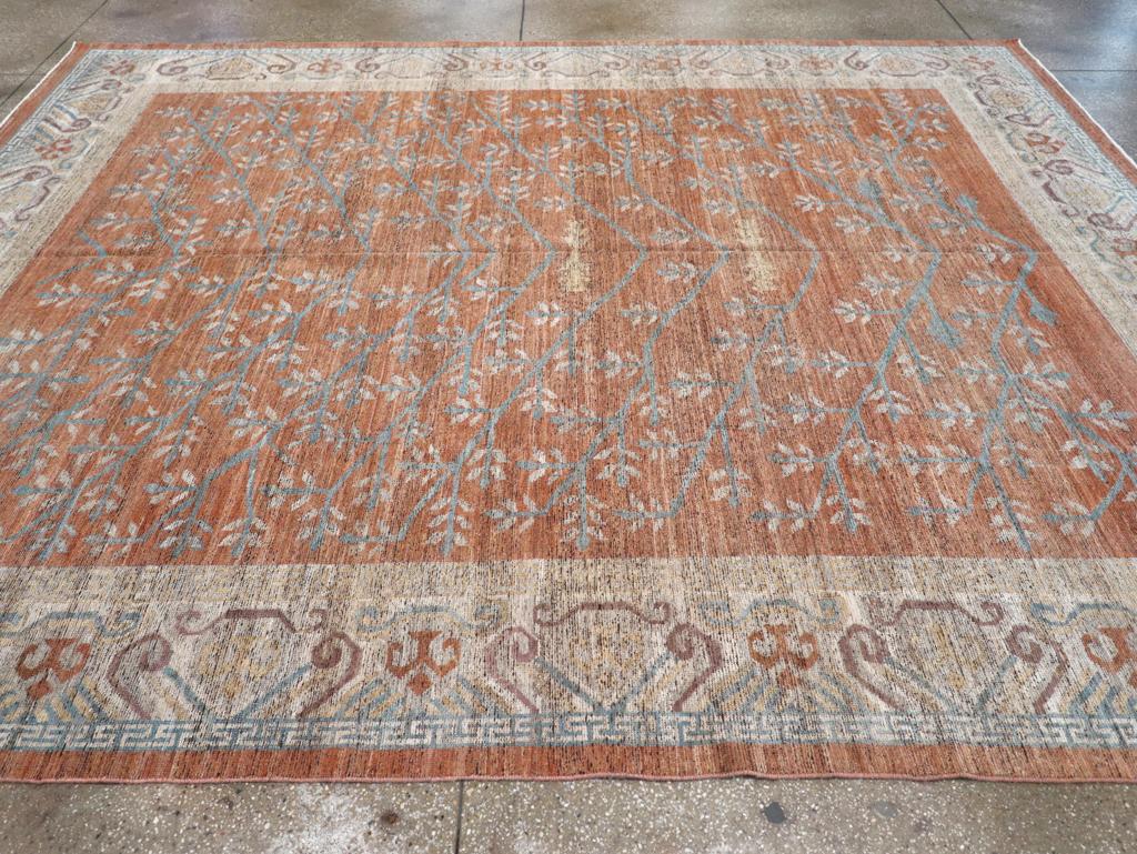 Hand-Knotted Modern East Turkestan Khotan Room Size Carpet For Sale