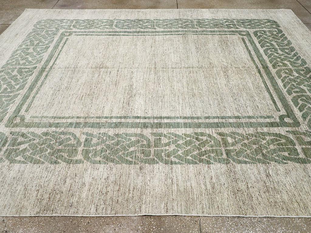 Hand-Knotted Modern East Turkestan Khotan Room Size Carpet For Sale