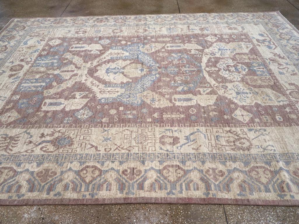 Hand-Knotted Modern East Turkestan Khotan Room Size Carpet For Sale