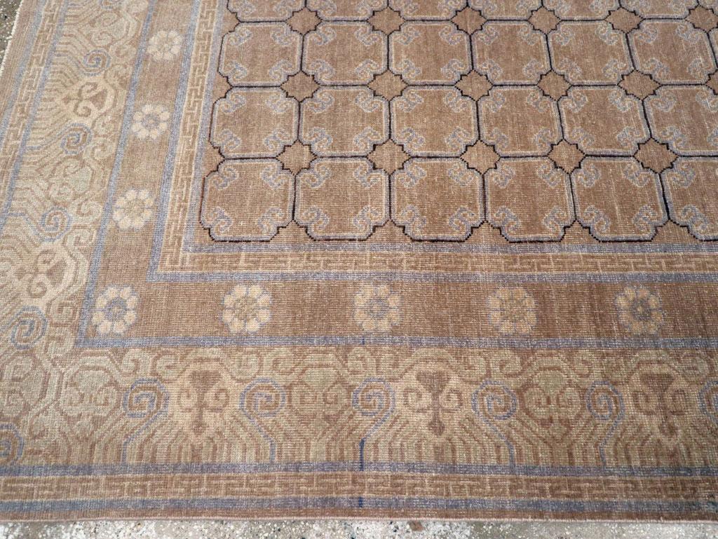 Modern East Turkestan Khotan Room Size Carpet In New Condition For Sale In New York, NY