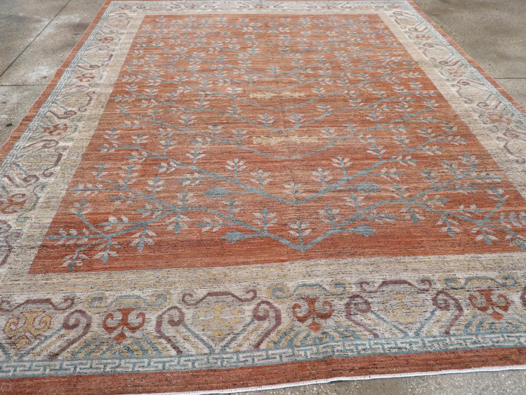 Contemporary Modern East Turkestan Khotan Room Size Carpet For Sale