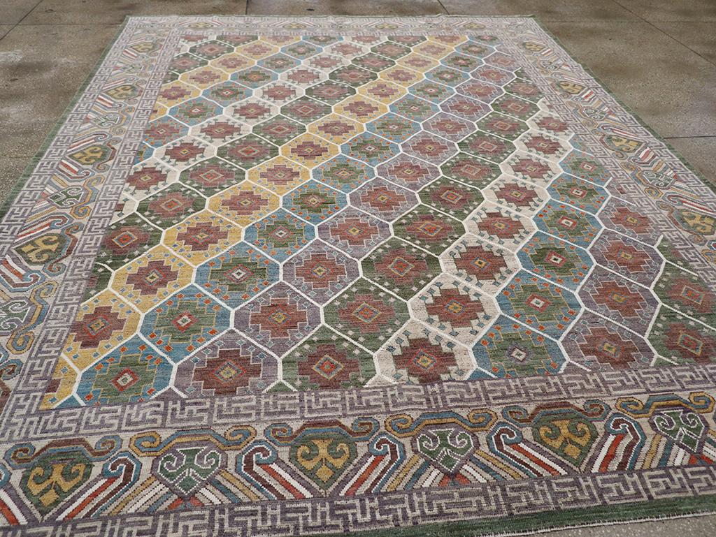 XXI secolo e contemporaneo Tappeto moderno East Turkestan Khotan Dimensione Camera in vendita