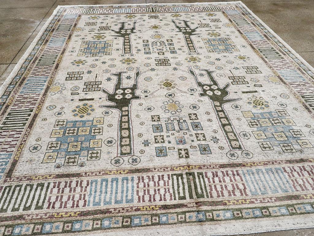 Contemporary Modern East Turkestan Khotan Room Size Carpet For Sale