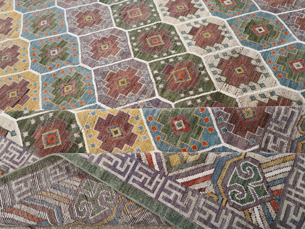 Lana Tappeto moderno East Turkestan Khotan Dimensione Camera in vendita