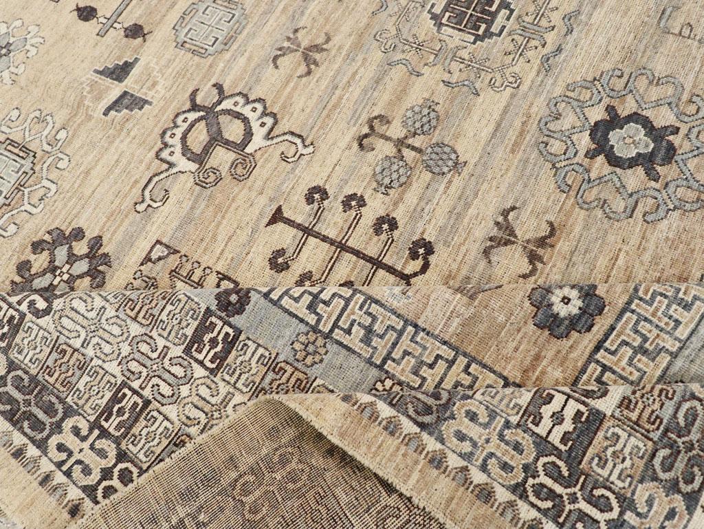 Wool Modern East Turkestan Khotan Room Size Carpet For Sale