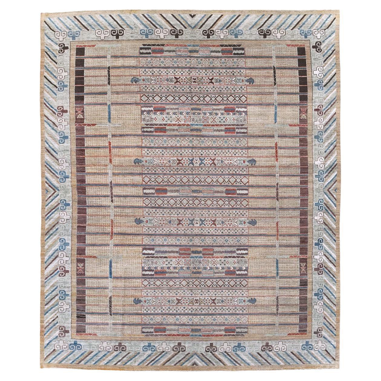 Alfombra moderna del Turquestán Oriental Khotan Tamaño de la habitación en venta
