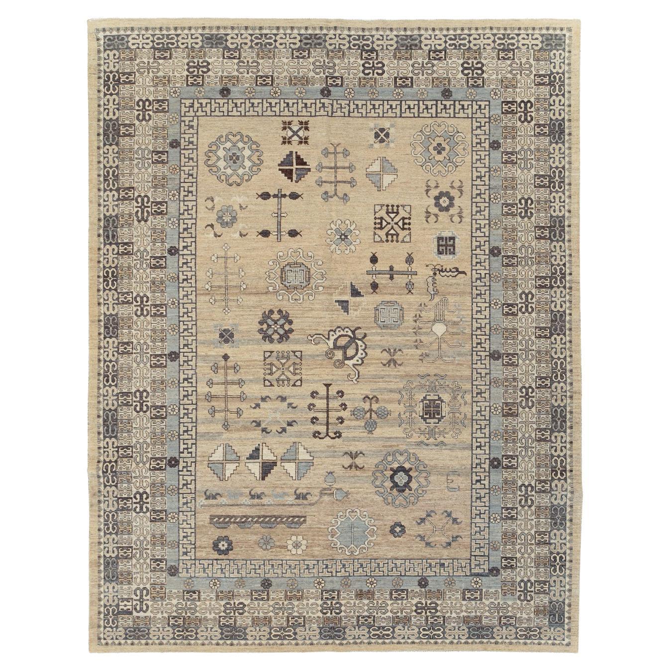 Tapis Khotan moderne du Turkestan oriental