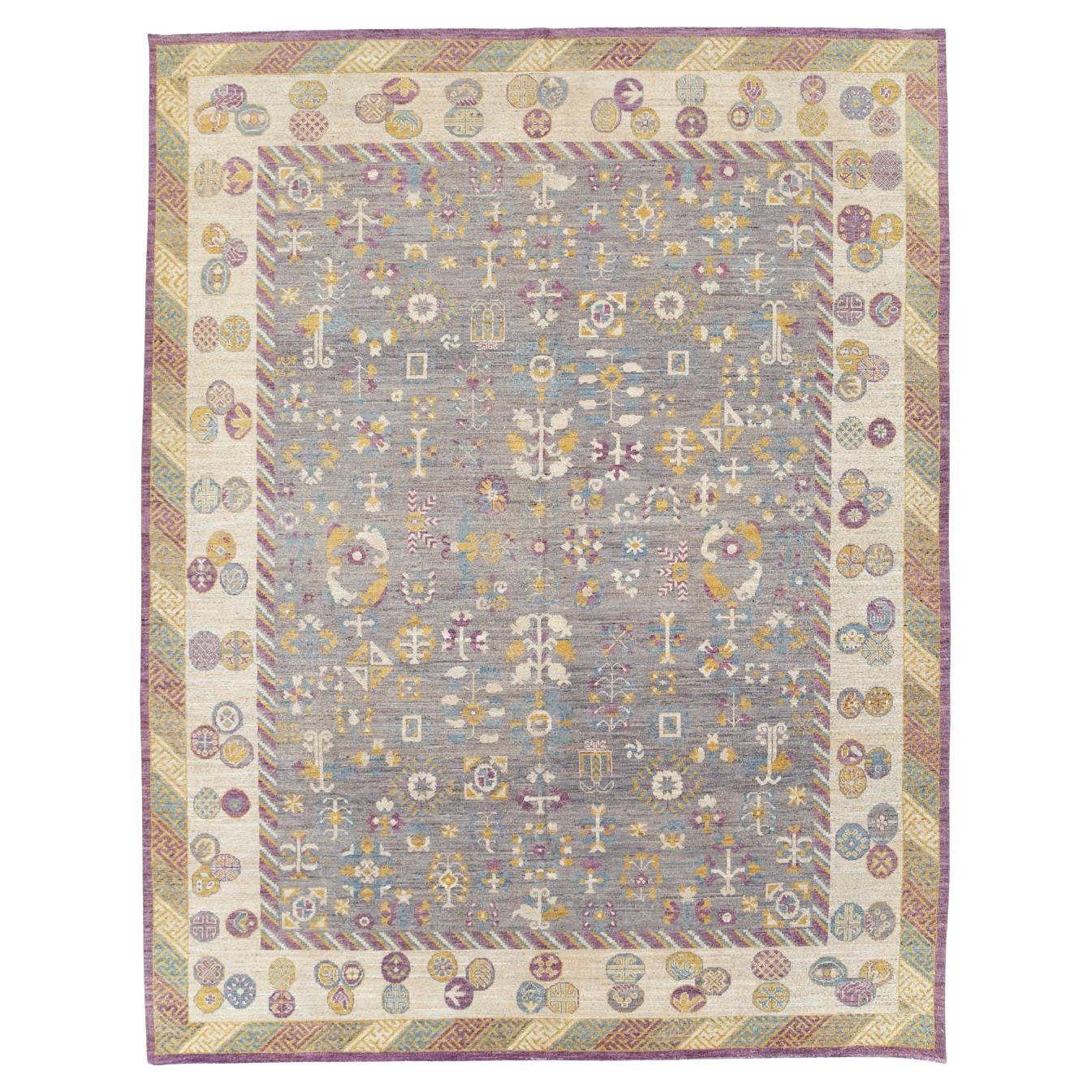 Tapis Khotan moderne du Turkestan oriental