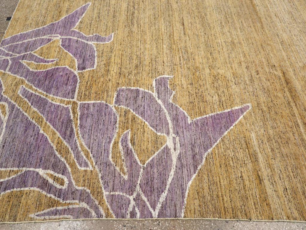 Modern East Turkestan Khotan Square Room Size Carpet In New Condition For Sale In New York, NY