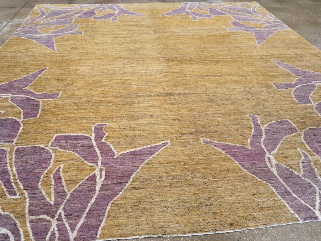 Contemporary Modern East Turkestan Khotan Square Room Size Carpet For Sale