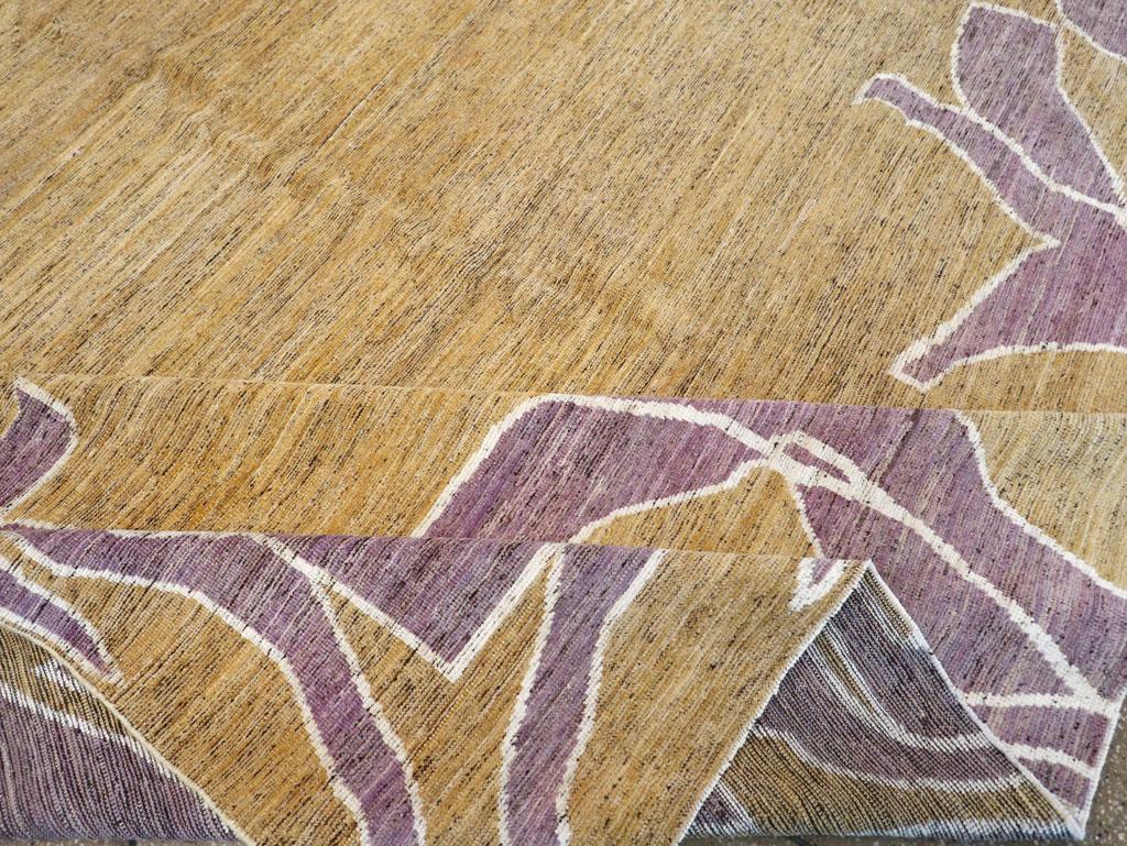Wool Modern East Turkestan Khotan Square Room Size Carpet For Sale