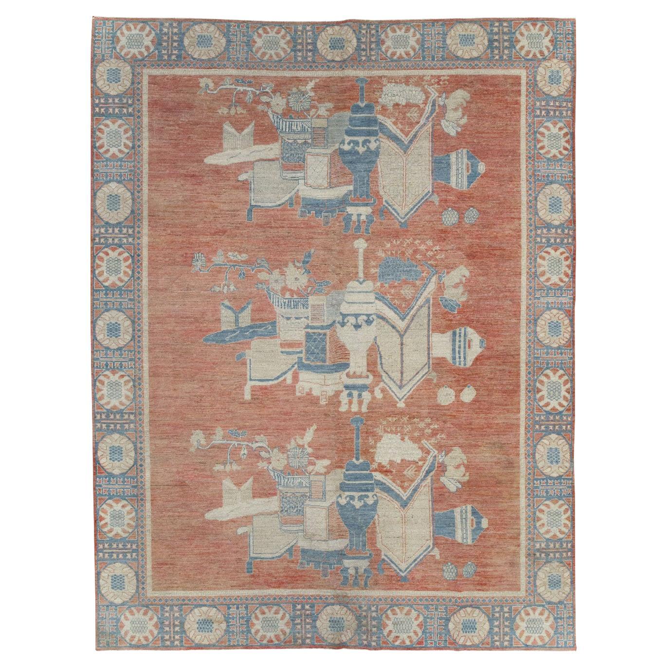 Vaso moderno del Turkestan Orientale Khotan Tappeto formato camera in vendita