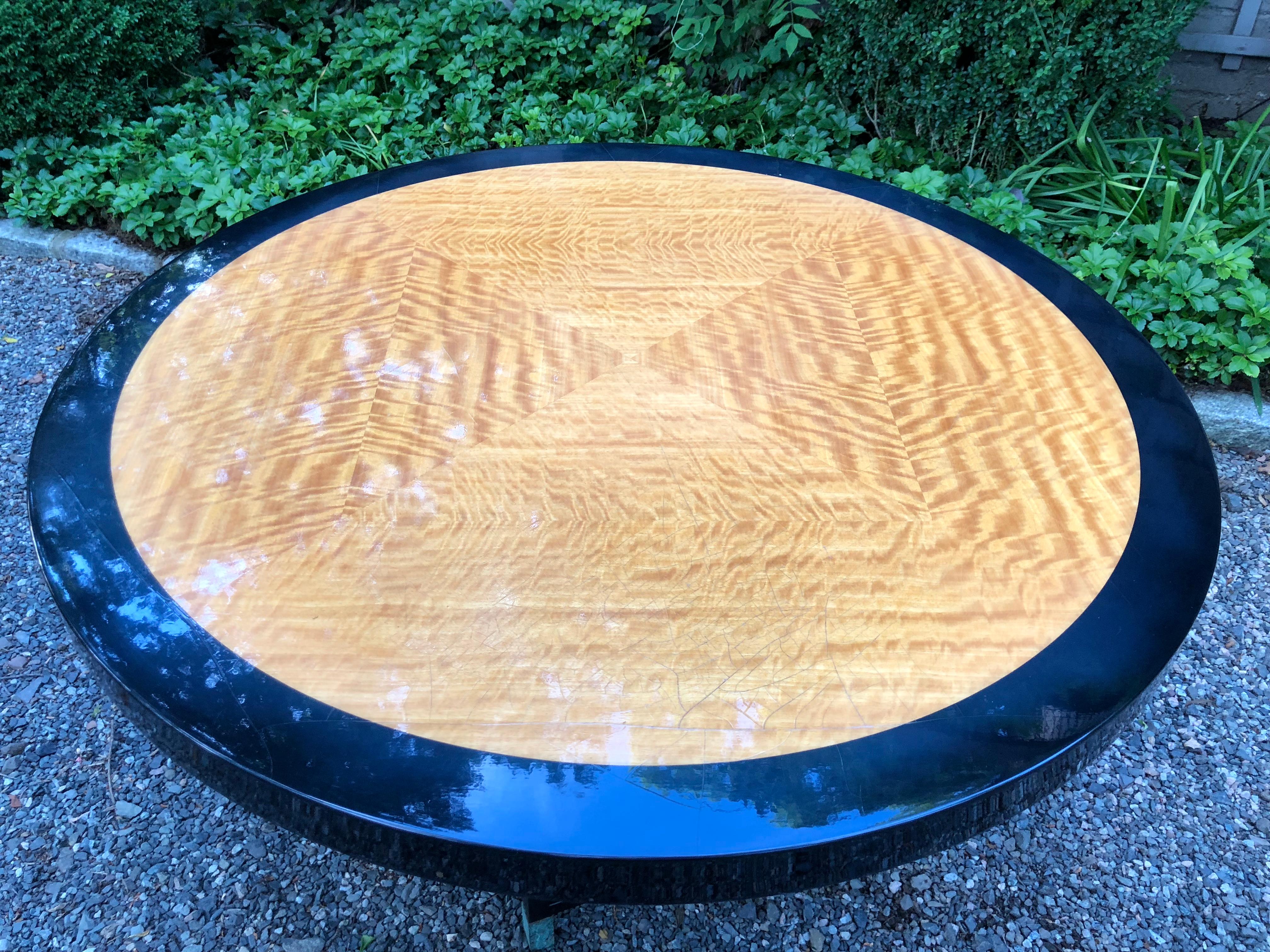 two tone round dining table