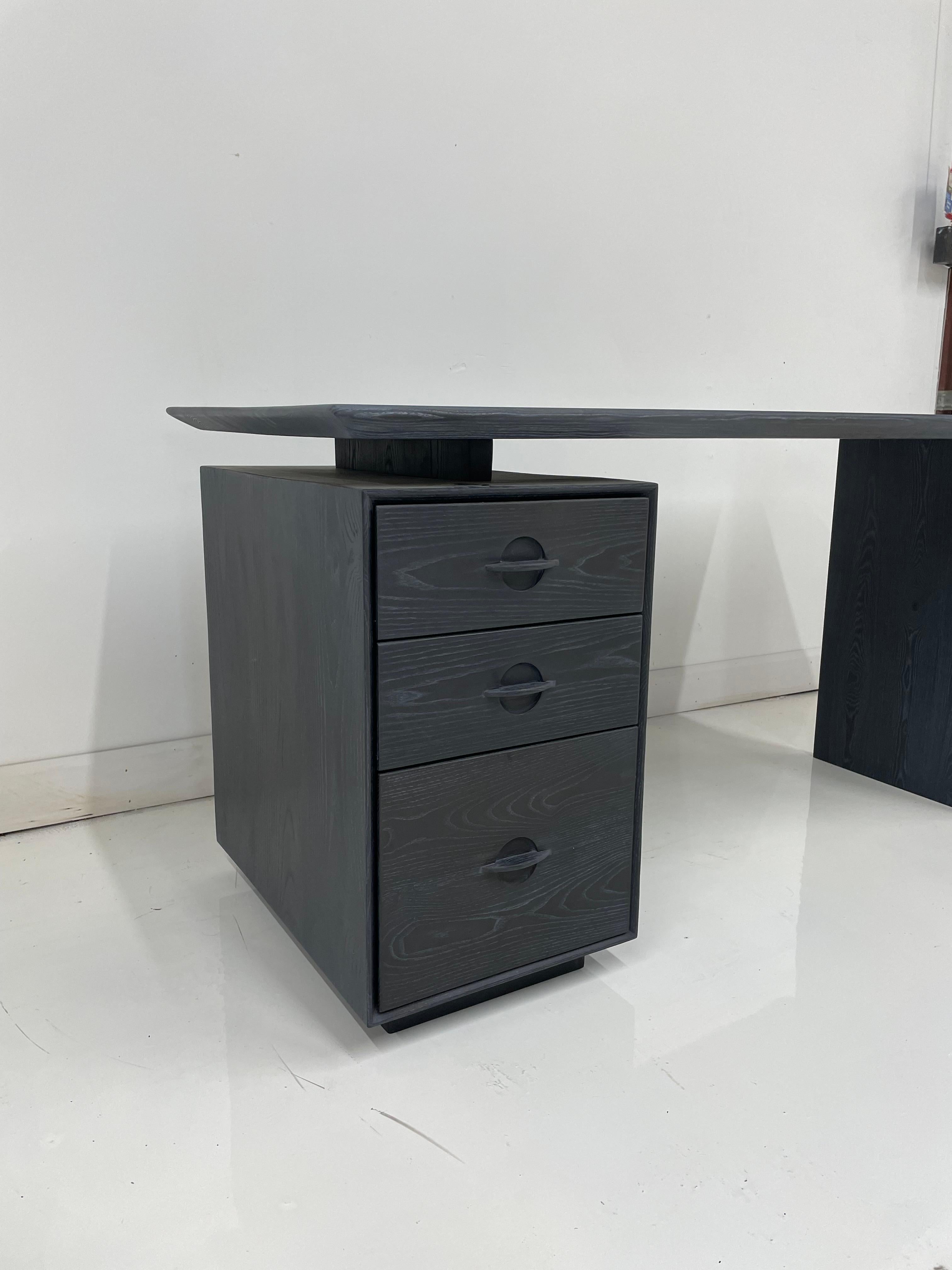 Mid-Century Modern Modern Ebonized Ash Odin Desk from the Signature Series by Pompous Fox For Sale