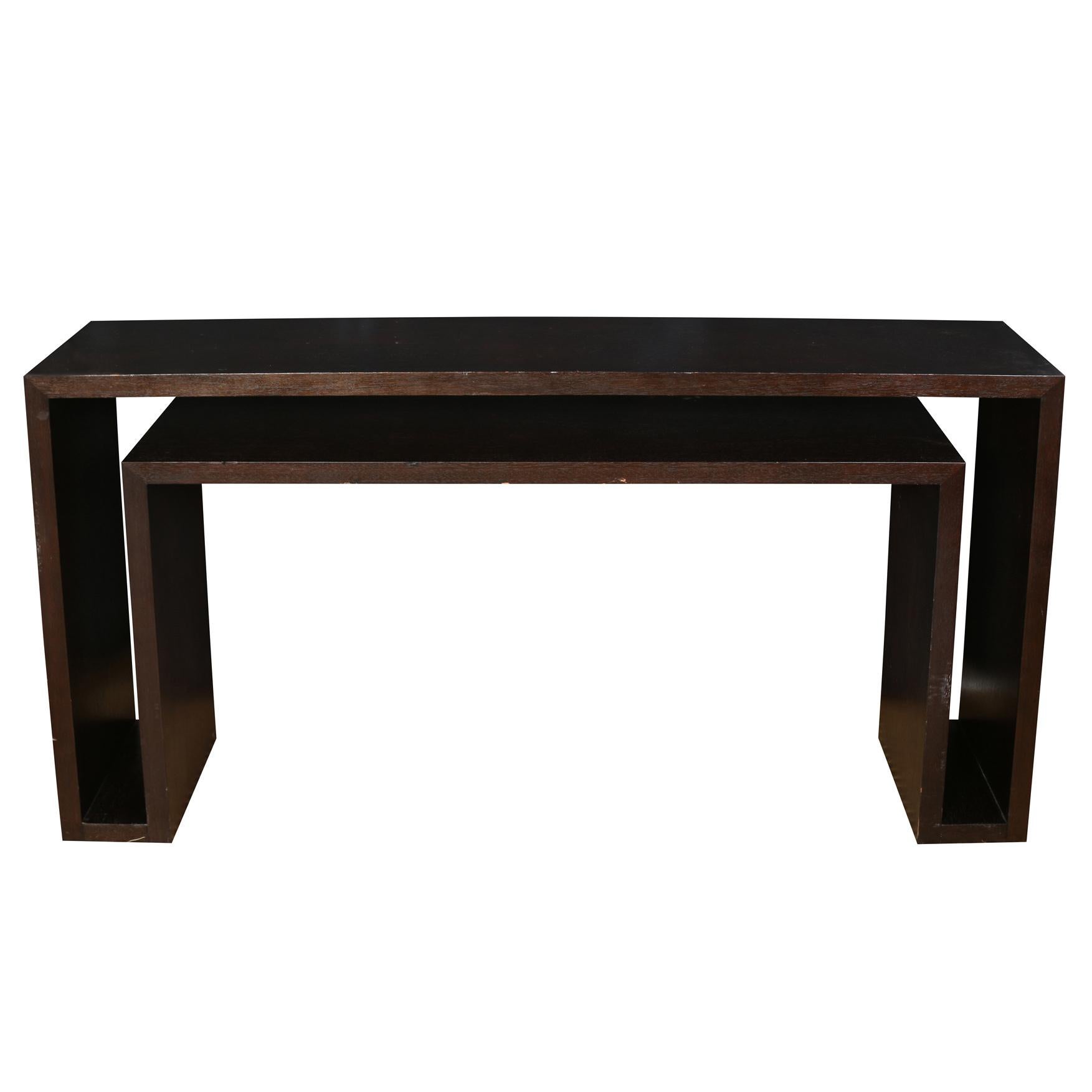 Modern Ebonized Cerused Oak Console Table, Billy Baldwin In Good Condition In Locust Valley, NY