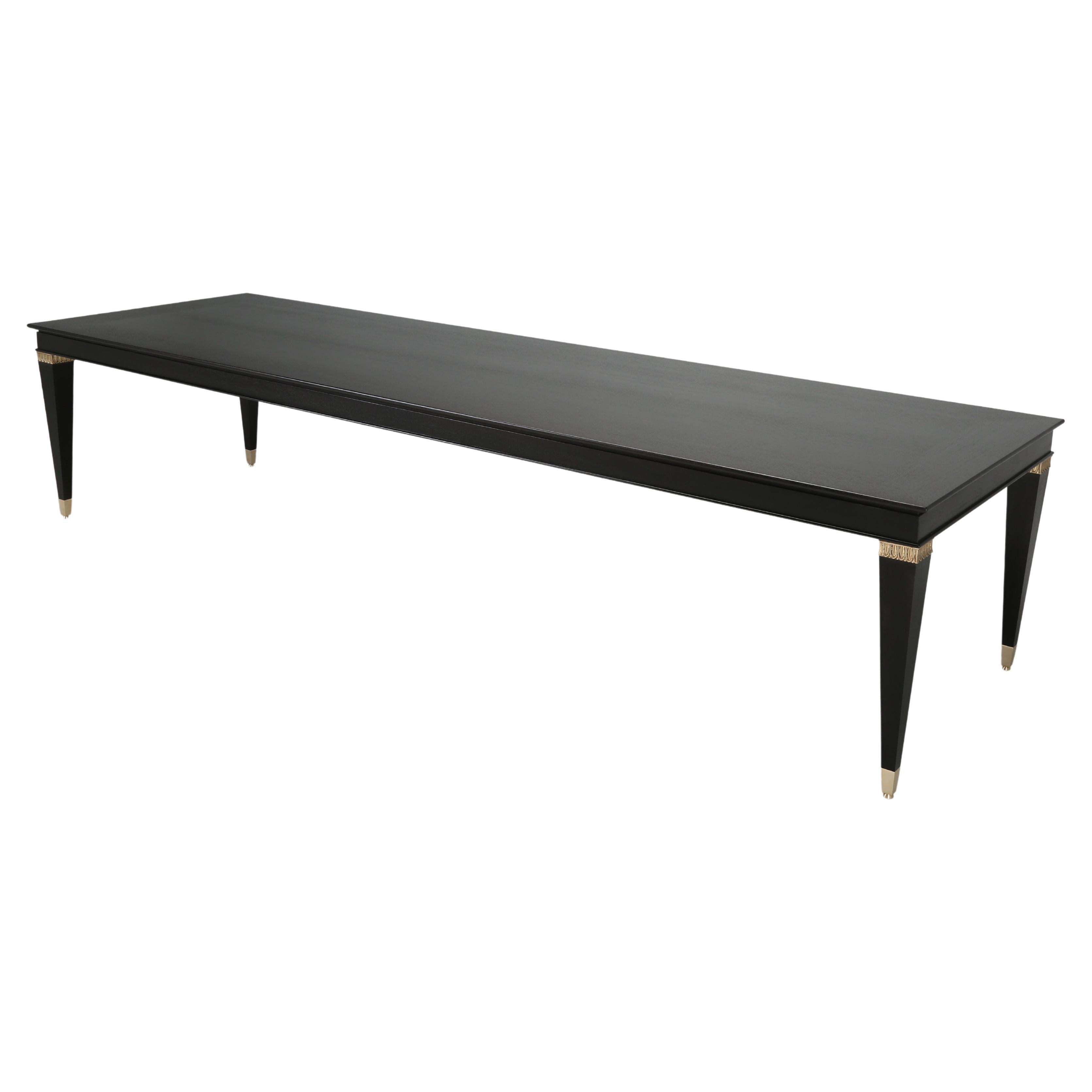 Modern Ebonized Mahogany Dining Table That Seat (14) Comfortably Optional Sizes For Sale