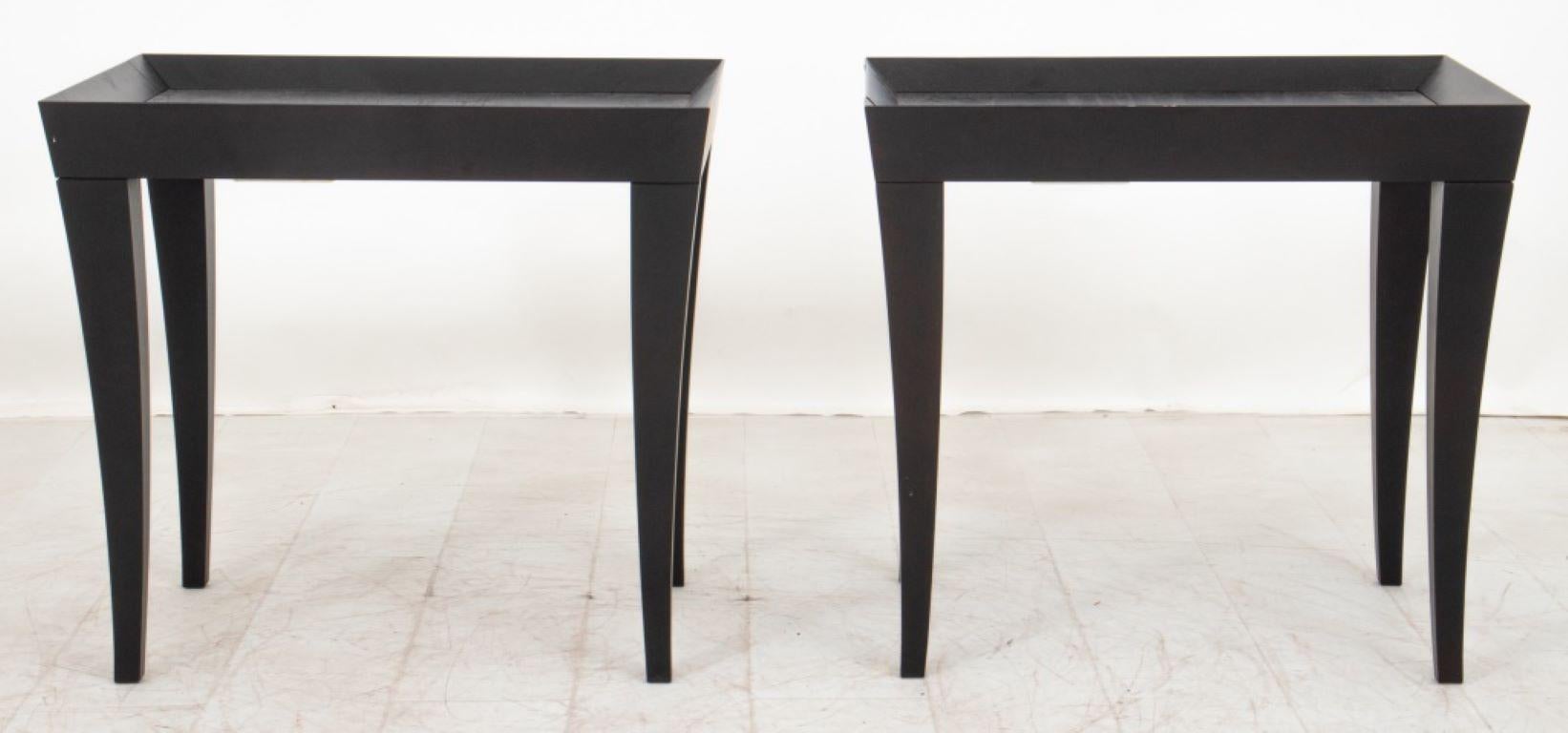 Modern Ebonized Wenge Galleried Lamp Tables, 20th Century. Set of two rectangle small tables in Christian Liaigre Style.

Dealer: S138XX