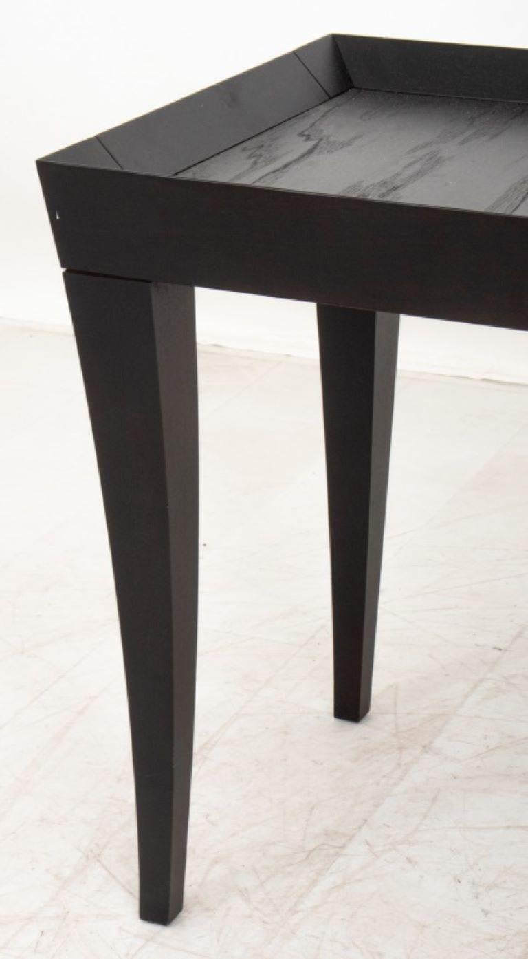 Unknown Modern Ebonized Wenge Galleried Lamp Tables 20th C