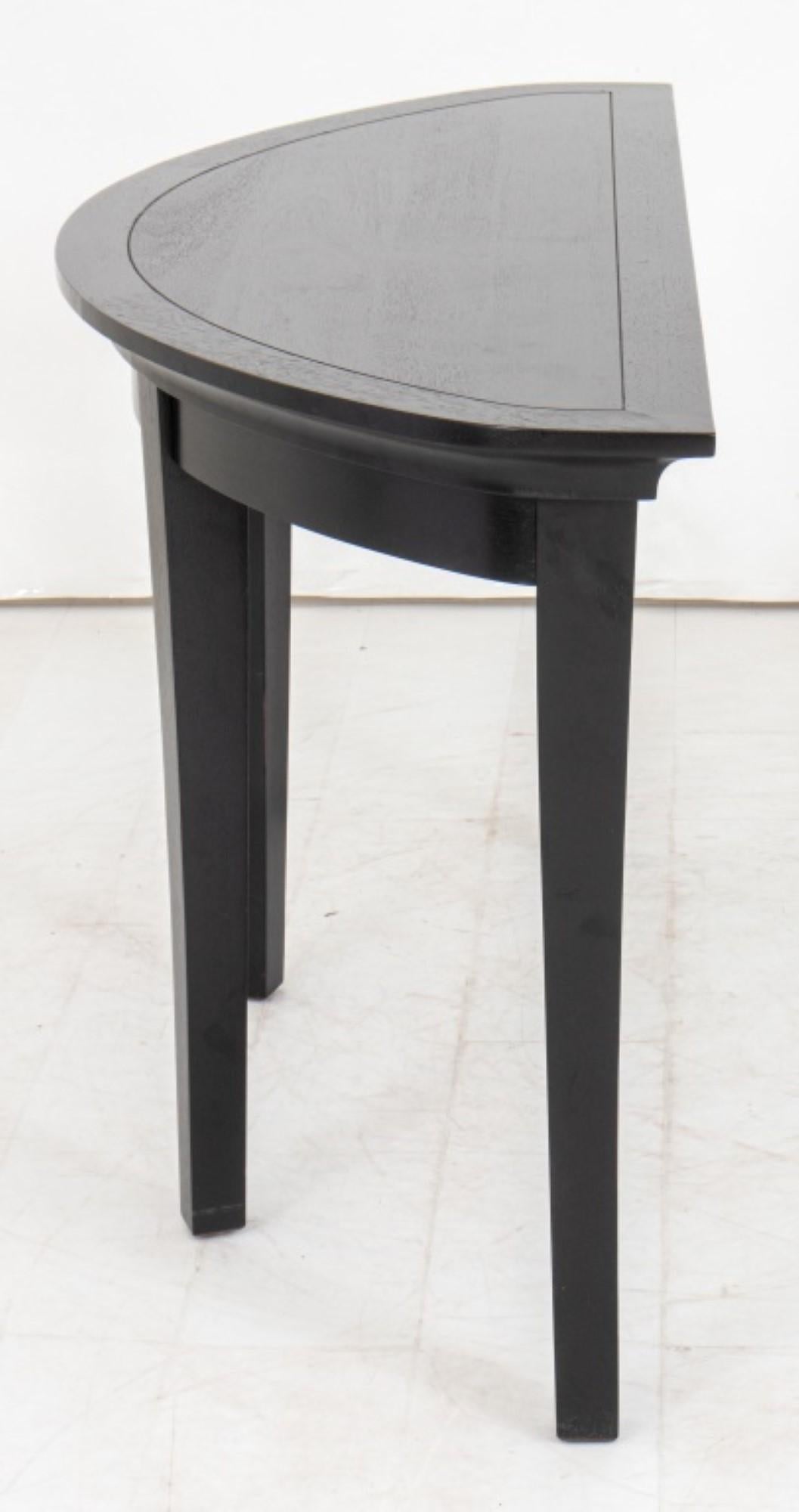 Modern Ebonized Wood Demilune Table For Sale 1