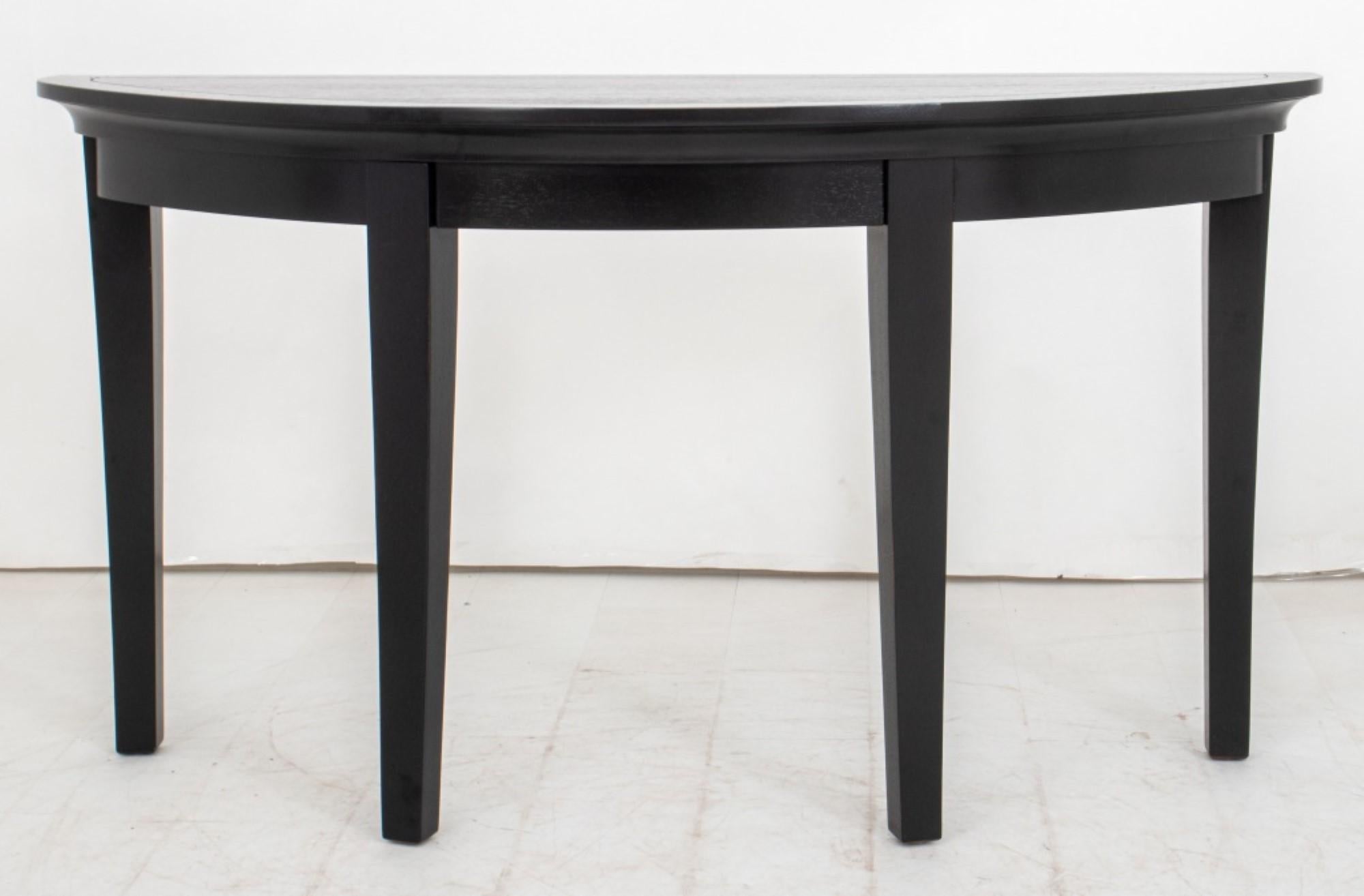 Modern Ebonized Wood Demilune Table For Sale 2