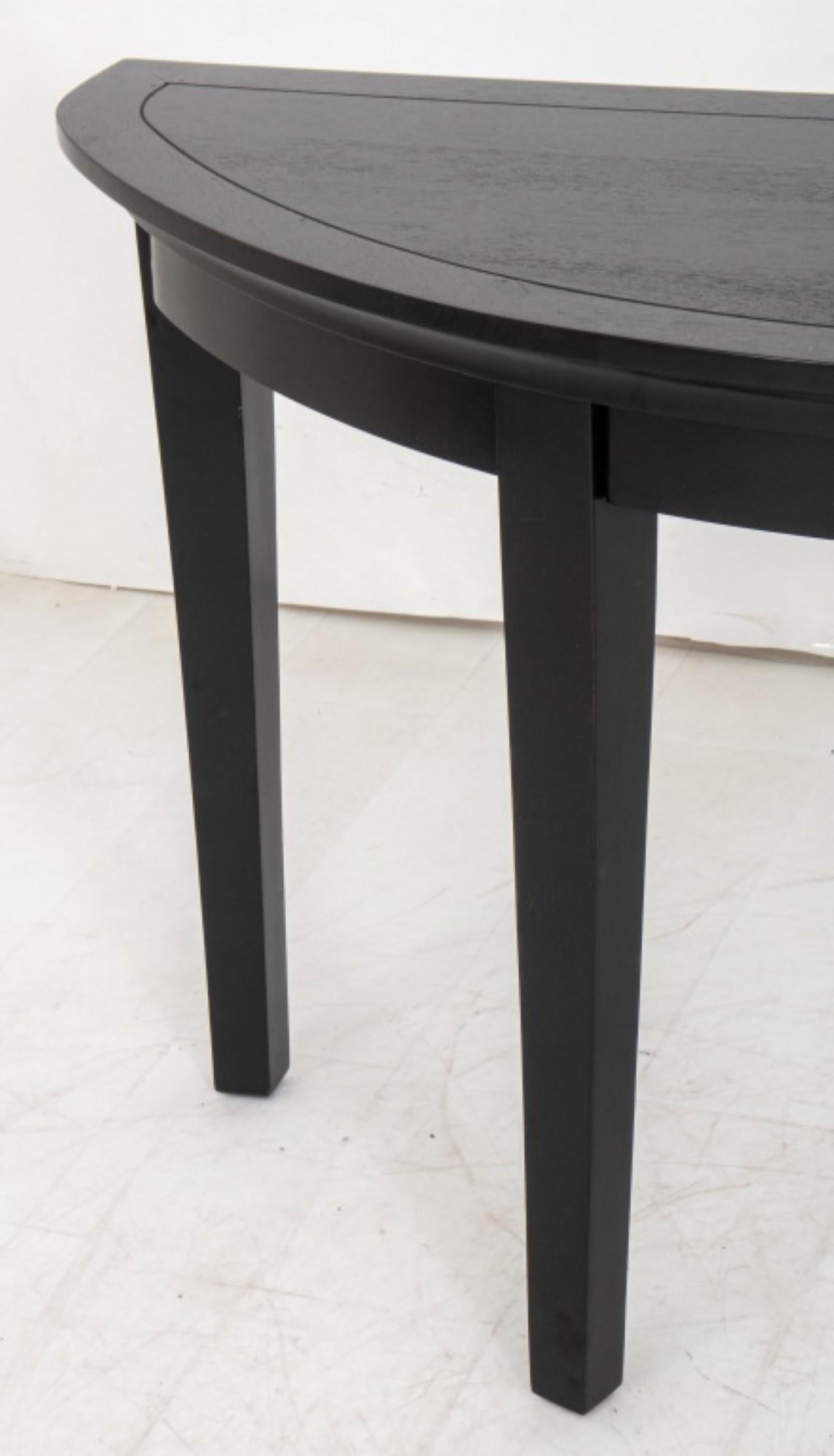 Modern Ebonized Wood Demilune Table For Sale 3