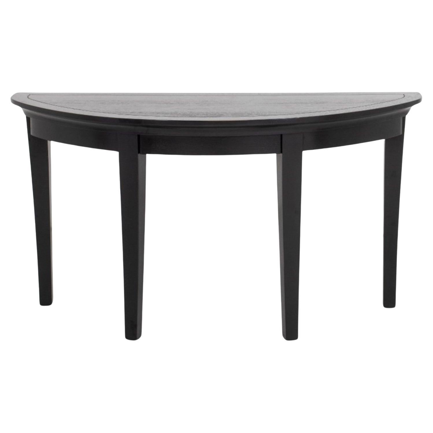 Modern Ebonized Wood Demilune Table For Sale